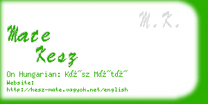 mate kesz business card